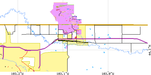 Map of Box Elder, SD