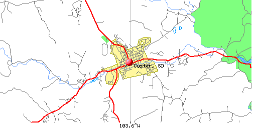 Map of Custer, SD