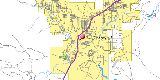 Map of St. George, UT