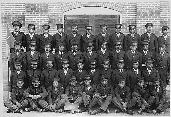 Junior class in uniform, Albuquerque Indian School